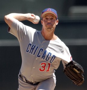 Maddux, pictured here as a crazy person, though whether more from the eyes or uniform is up for debate
